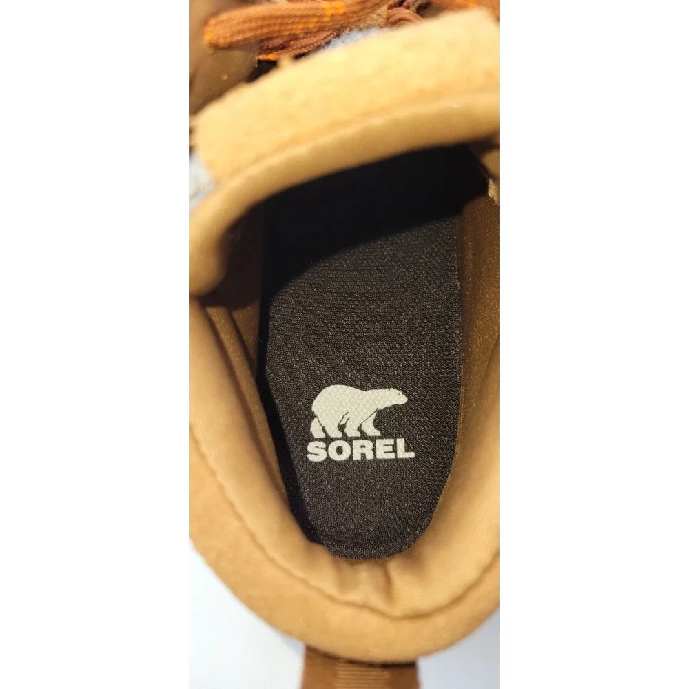 Sorel Wedge Boots Evie Ankle Lace Suede Felt Waterproof Brown/Gray Womens 6.5